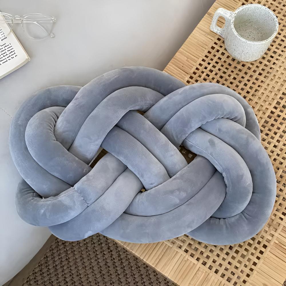 Braided Plush Cotton Cushion 18x14 Inches