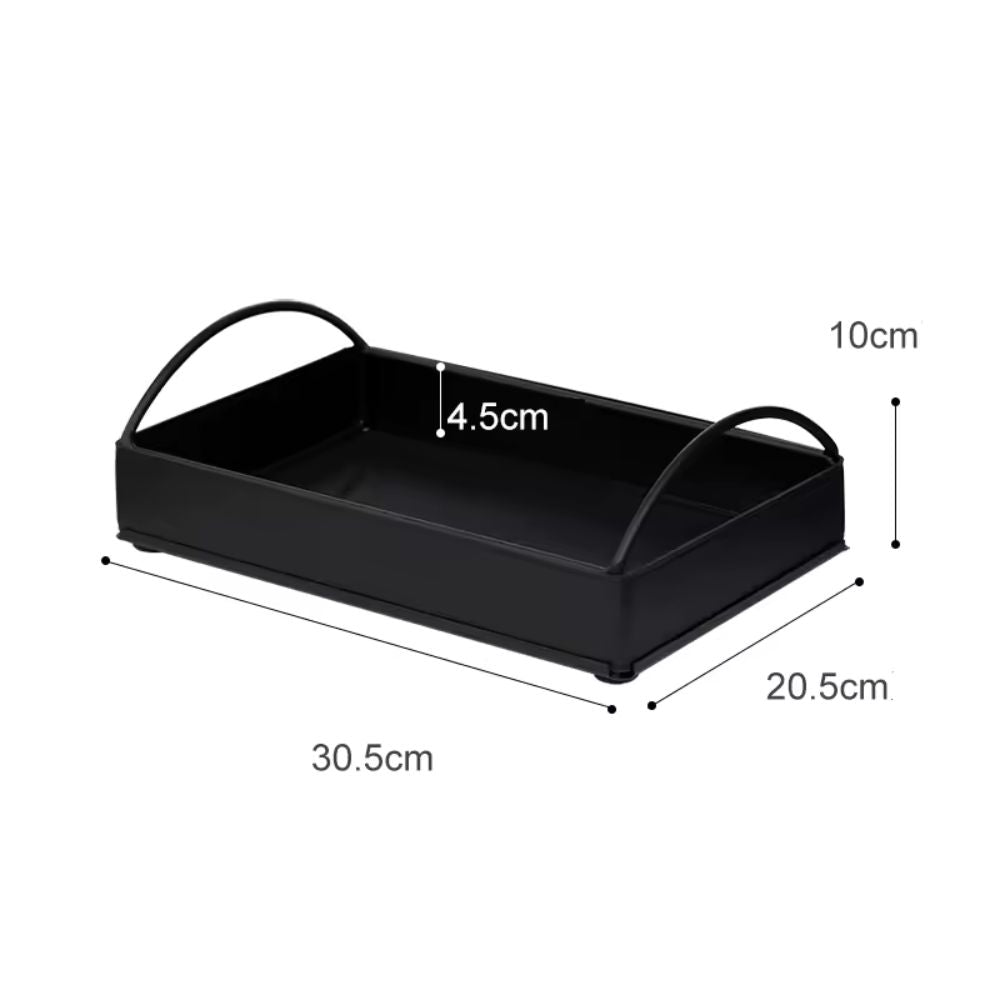 Faux Leather Serving and Display Tray with Handles
