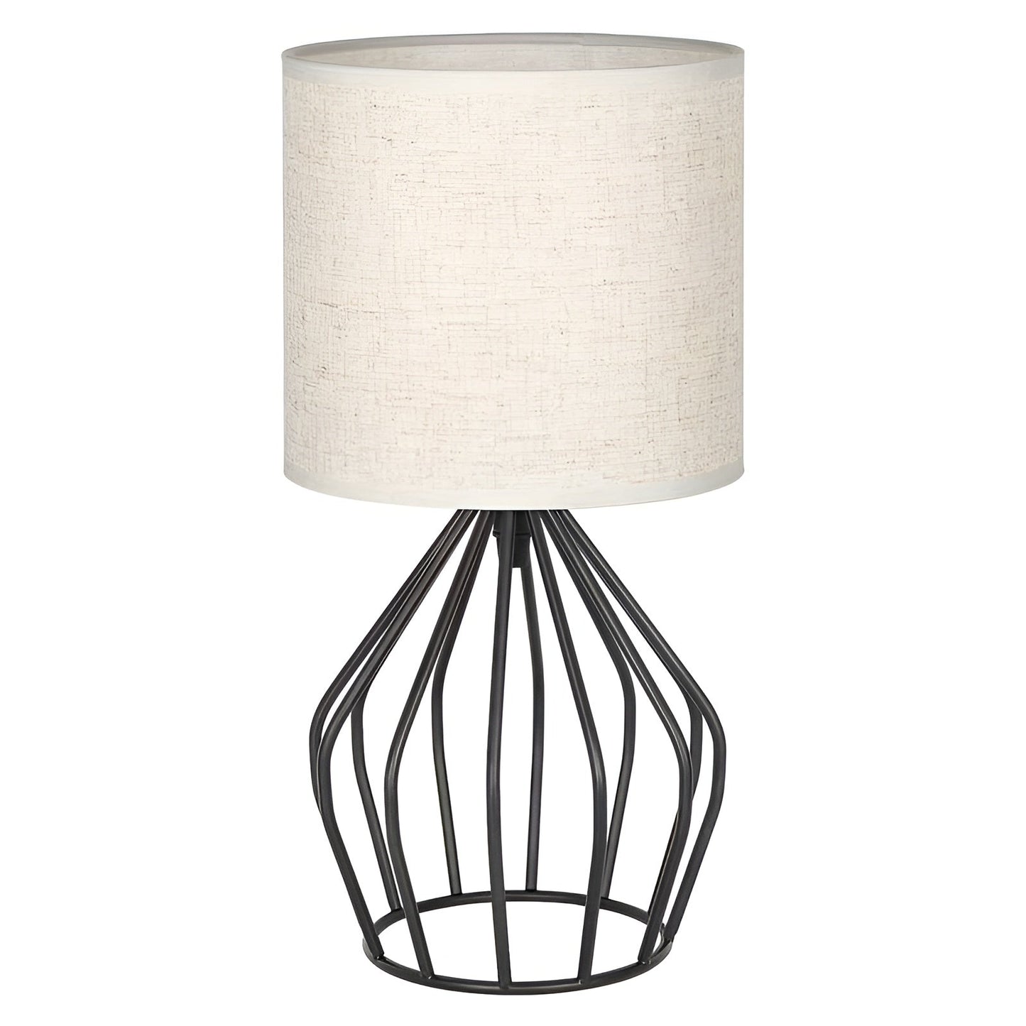 Elegant Linen Table Lamp with Metal Base – Warm Ambient Lighting