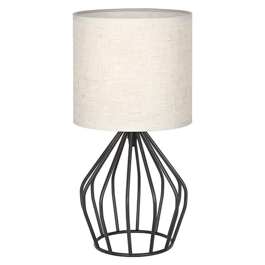 Elegant Linen Table Lamp with Metal Base – Warm Ambient Lighting