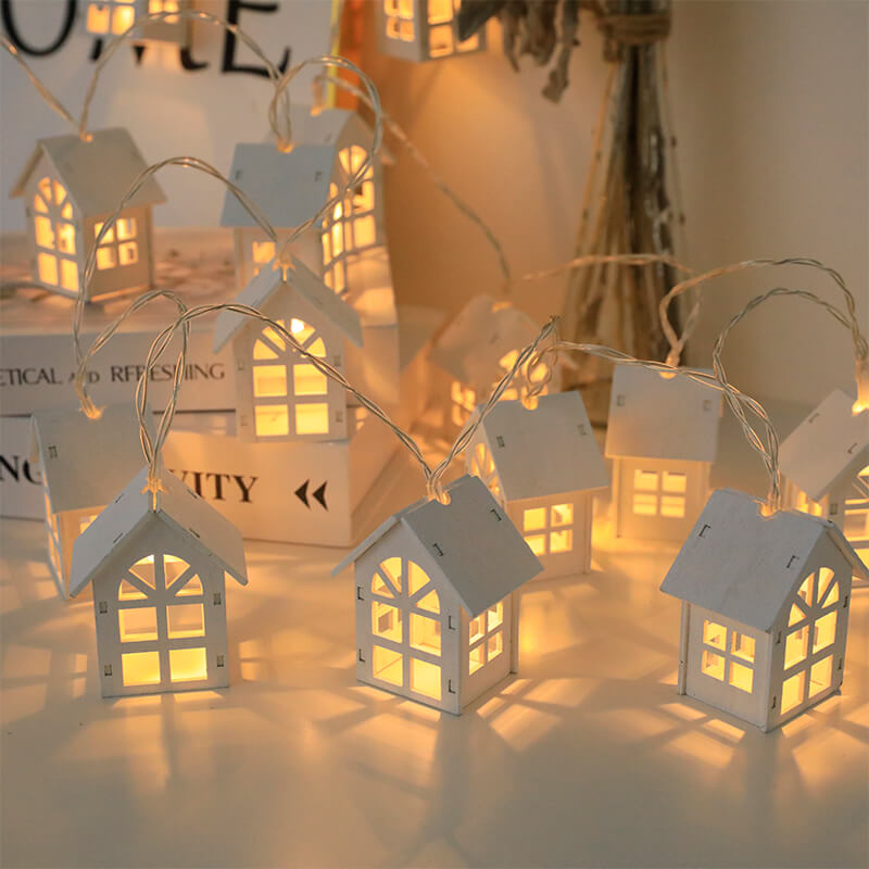 Linen String Lights with Warm Lanterns