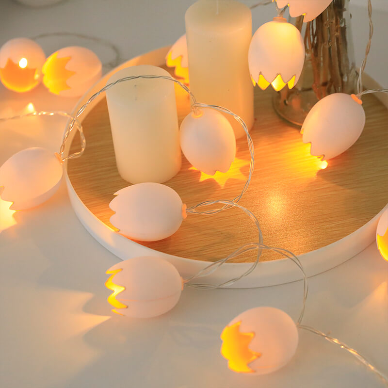 Linen String Lights with Warm Lanterns