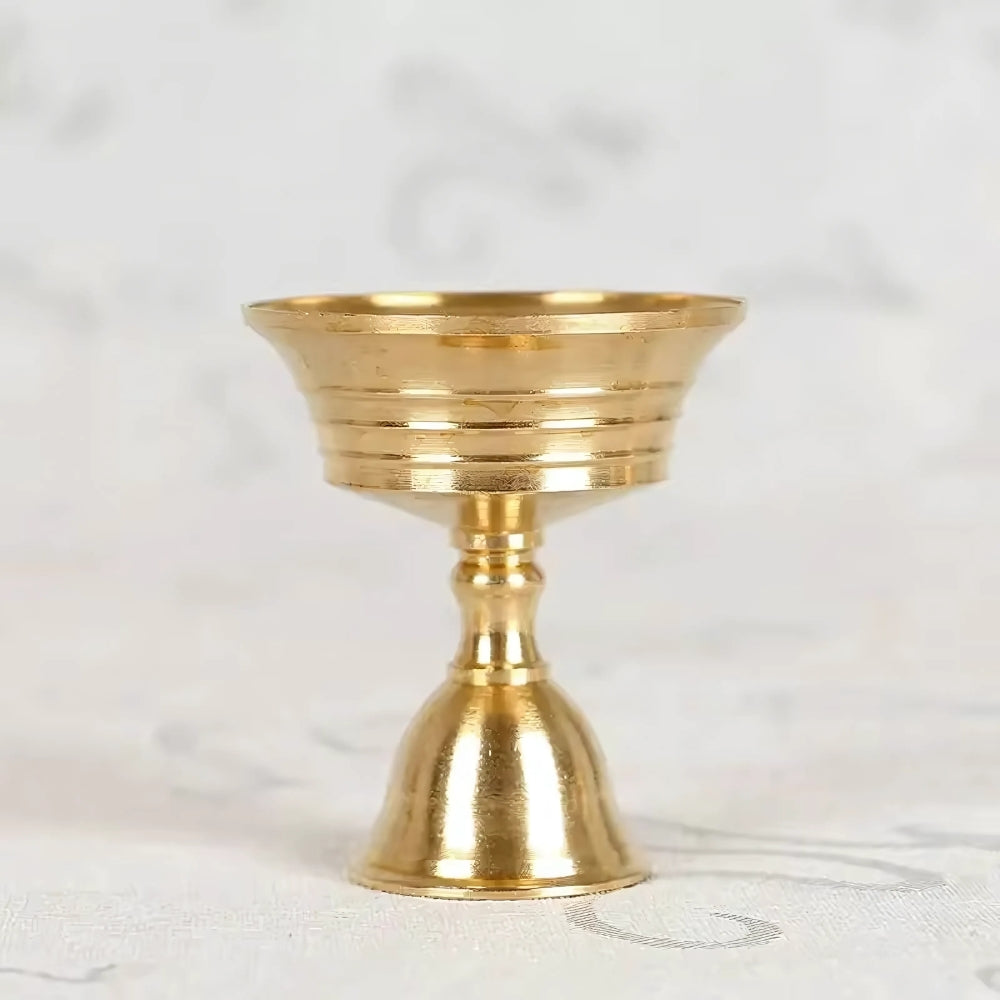 Vintage Copper Cup Candle Holder with Pedestal Base
