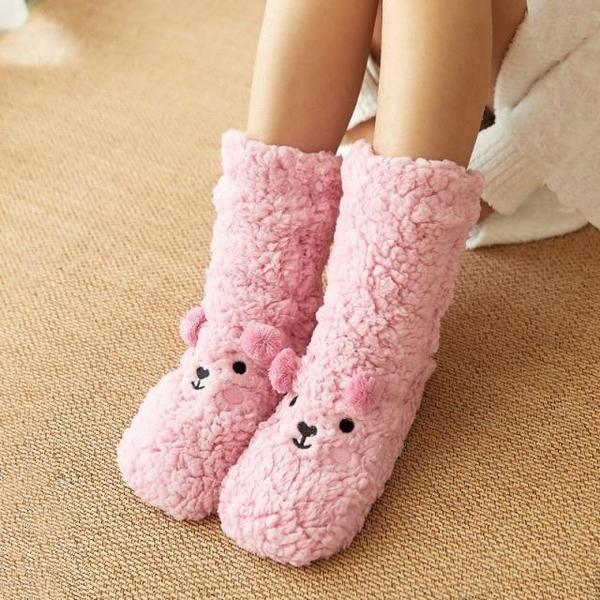 Llama Alpaca Mid-Calf Wool Slippers with Non-Slip Bottom