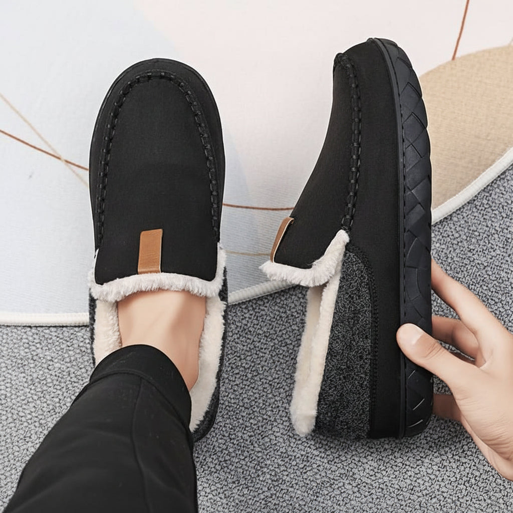 Men's Warm Wool Loafers for Winter Comfort