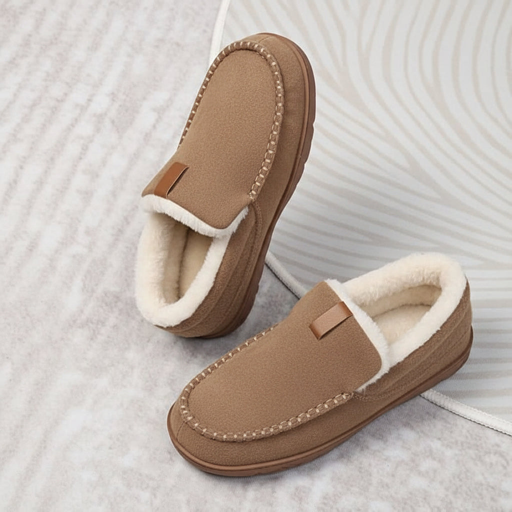 Men's Warm Wool Loafers for Winter Comfort