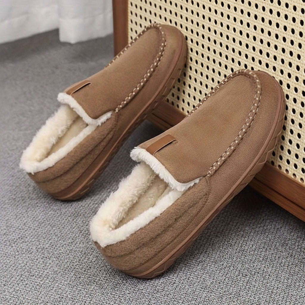 Men's Warm Wool Loafers for Winter Comfort