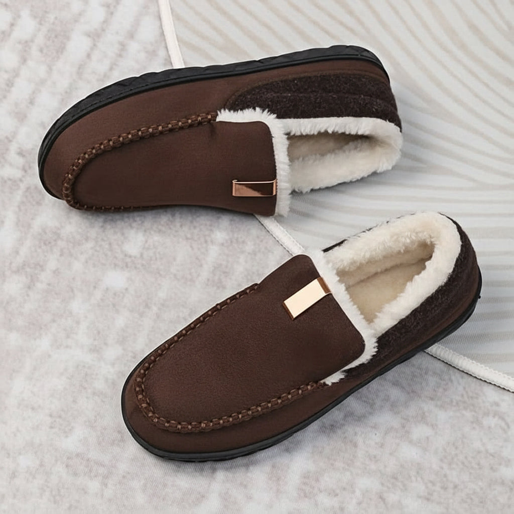 Men's Warm Wool Loafers for Winter Comfort