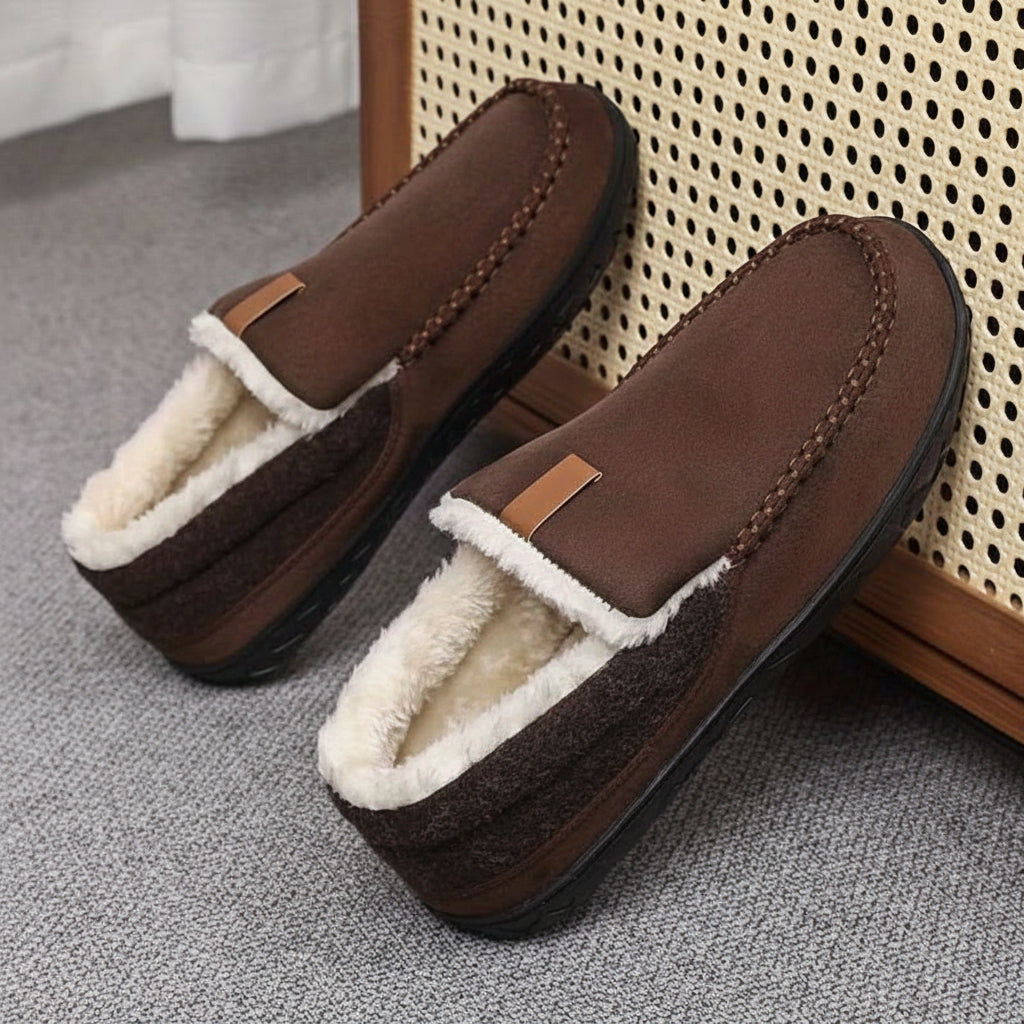 Men's Warm Wool Loafers for Winter Comfort
