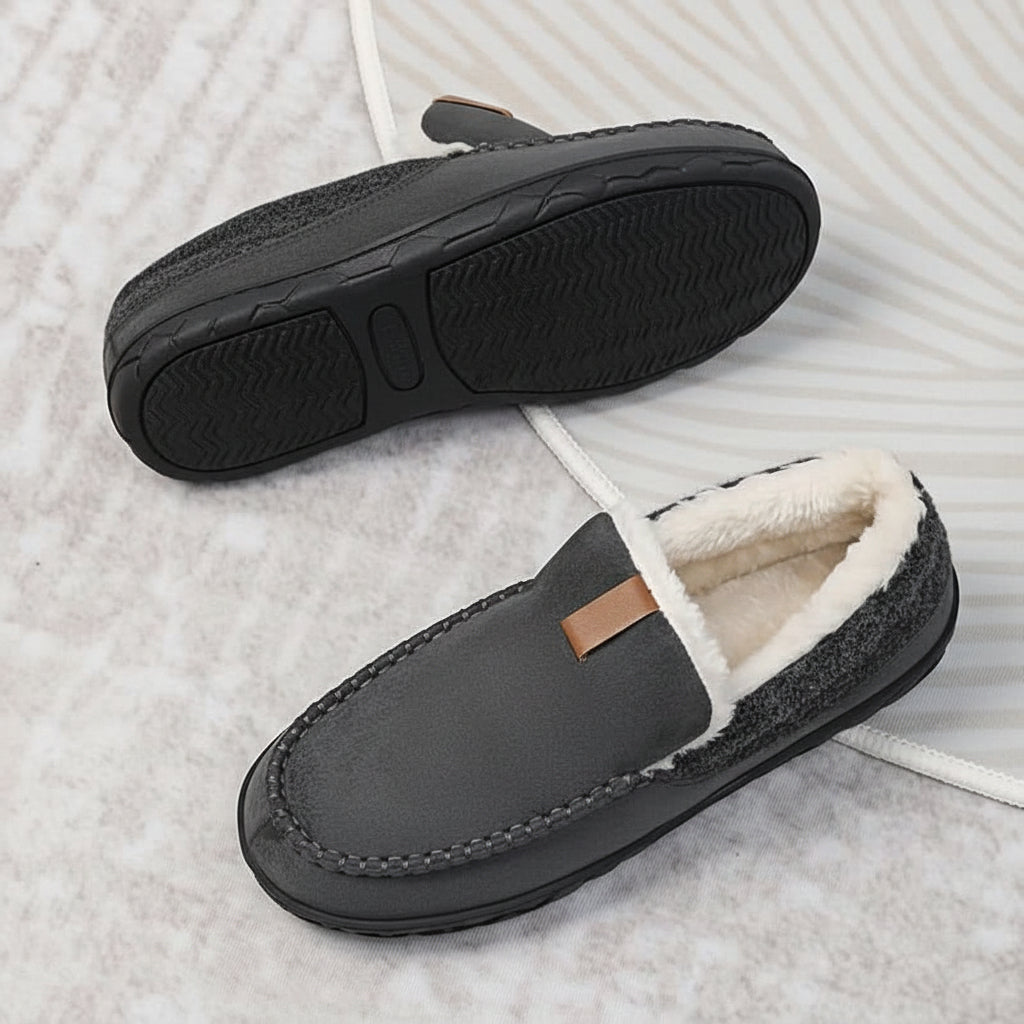 Men's Warm Wool Loafers for Winter Comfort