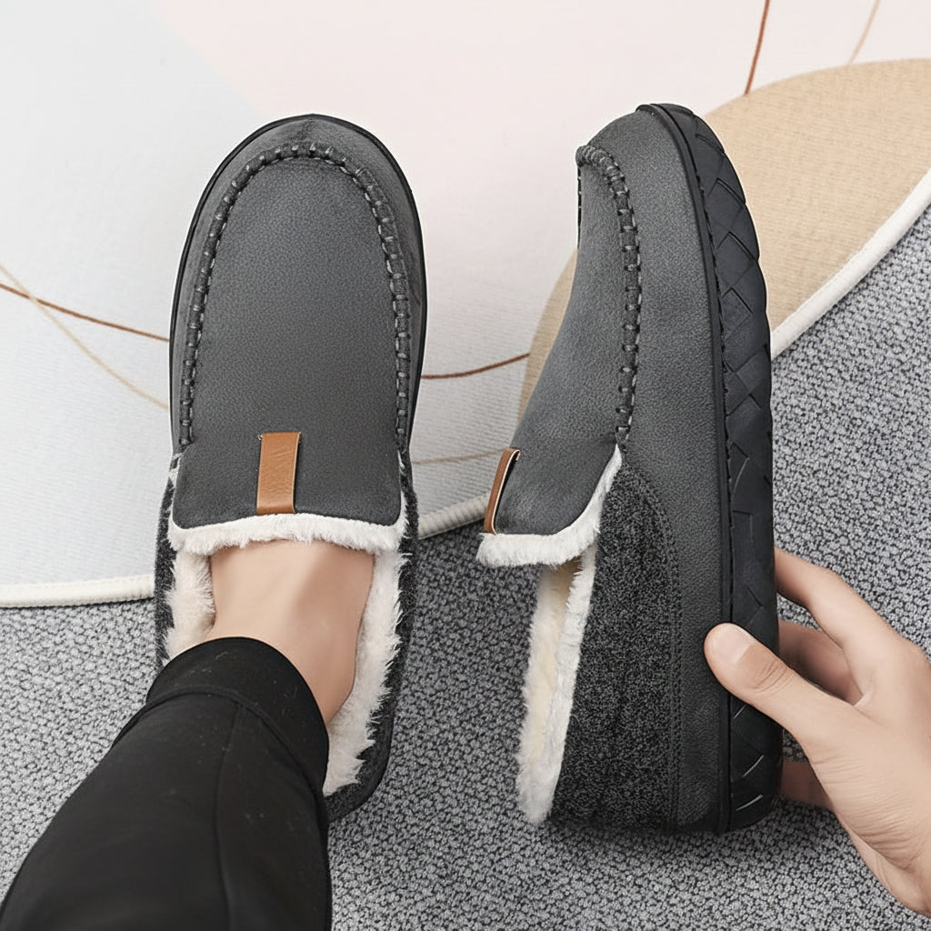 Men's Warm Wool Loafers for Winter Comfort