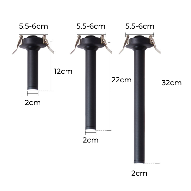 Long Cylinder LED Spotlight - Nickel Finish, Warm White Light