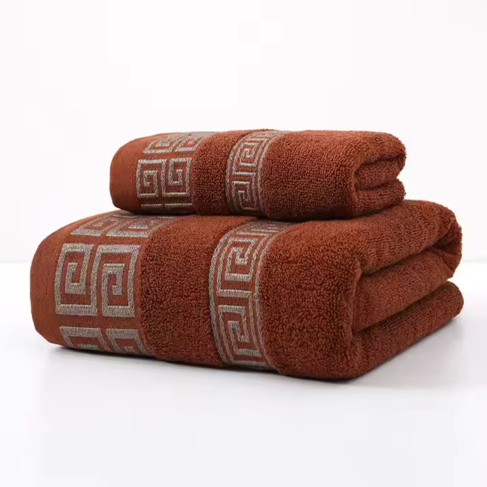 Cotton Terry Towel Set - 2 Piece, High Absorbency