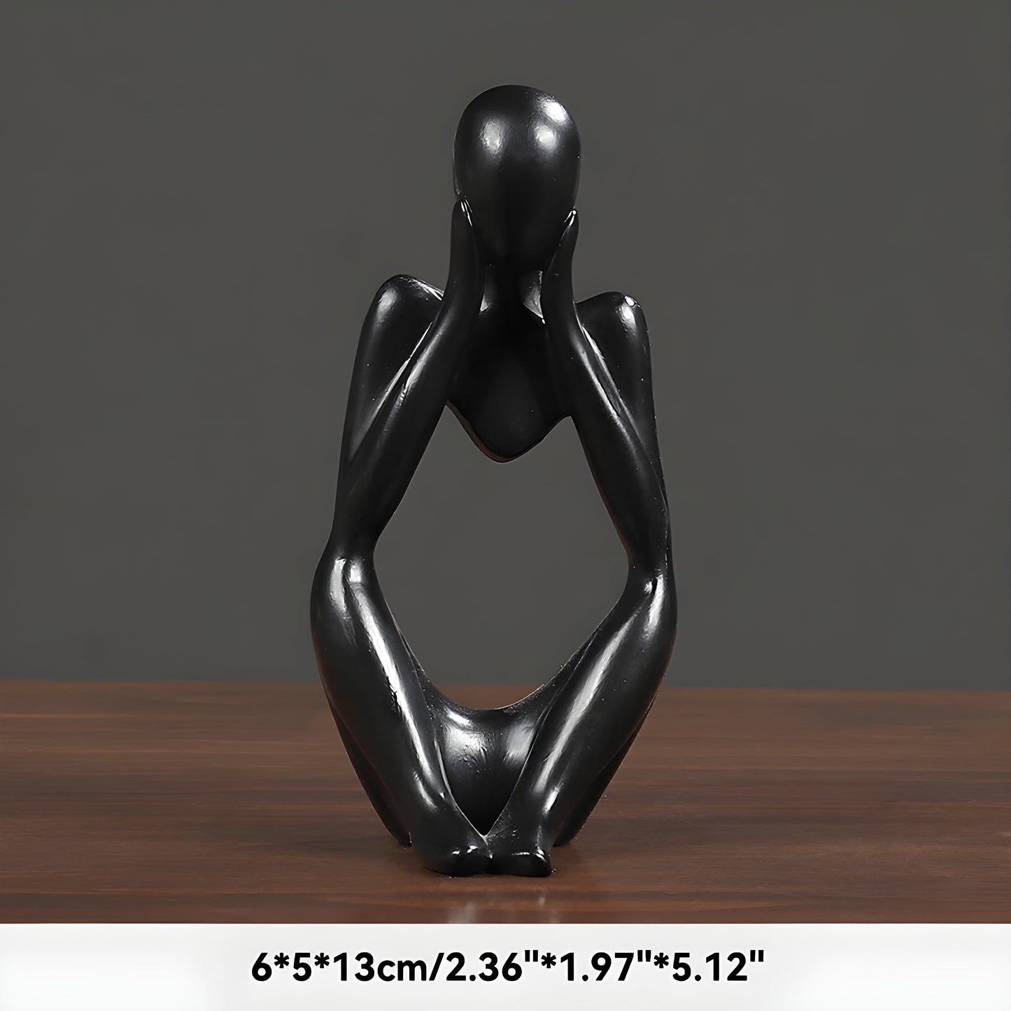 Sand-Hued Abstract Thinker Sculpture in Scandinavian Design