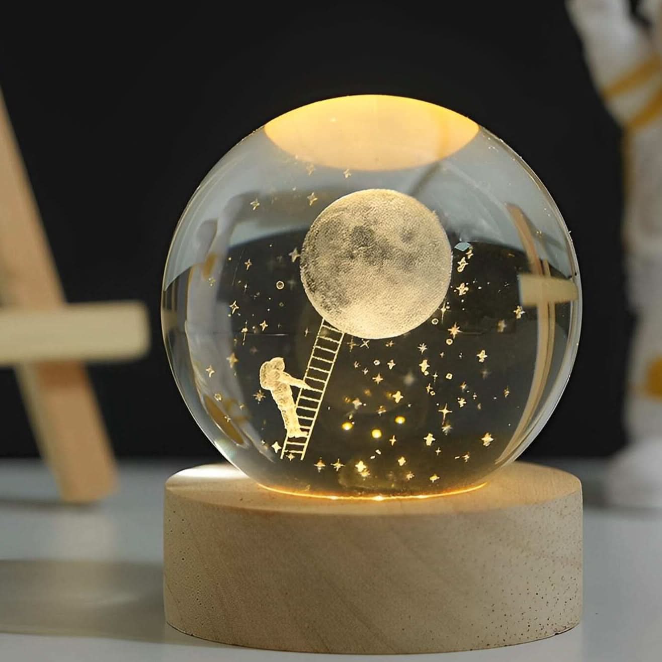 Luminous Crystal Sphere LED Night Light