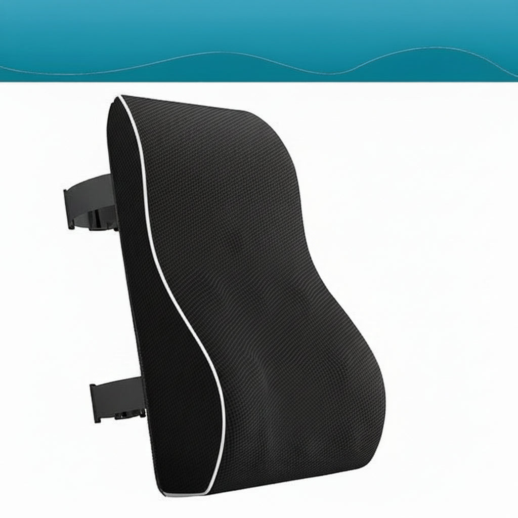 Ergonomic Lumbar Support Pillow with Mesh Cover for Office Chairs