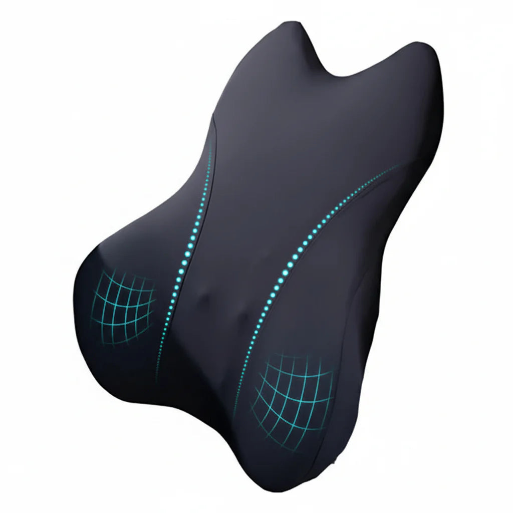 Ergonomic Lumbar Support Pillow with Mesh Cover for Office Chairs