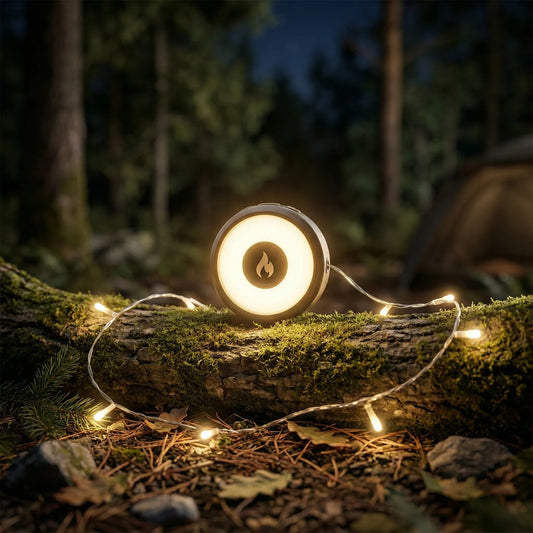 Compact 4-in-1 Waterproof Camping Lamp with 32 ft Light String