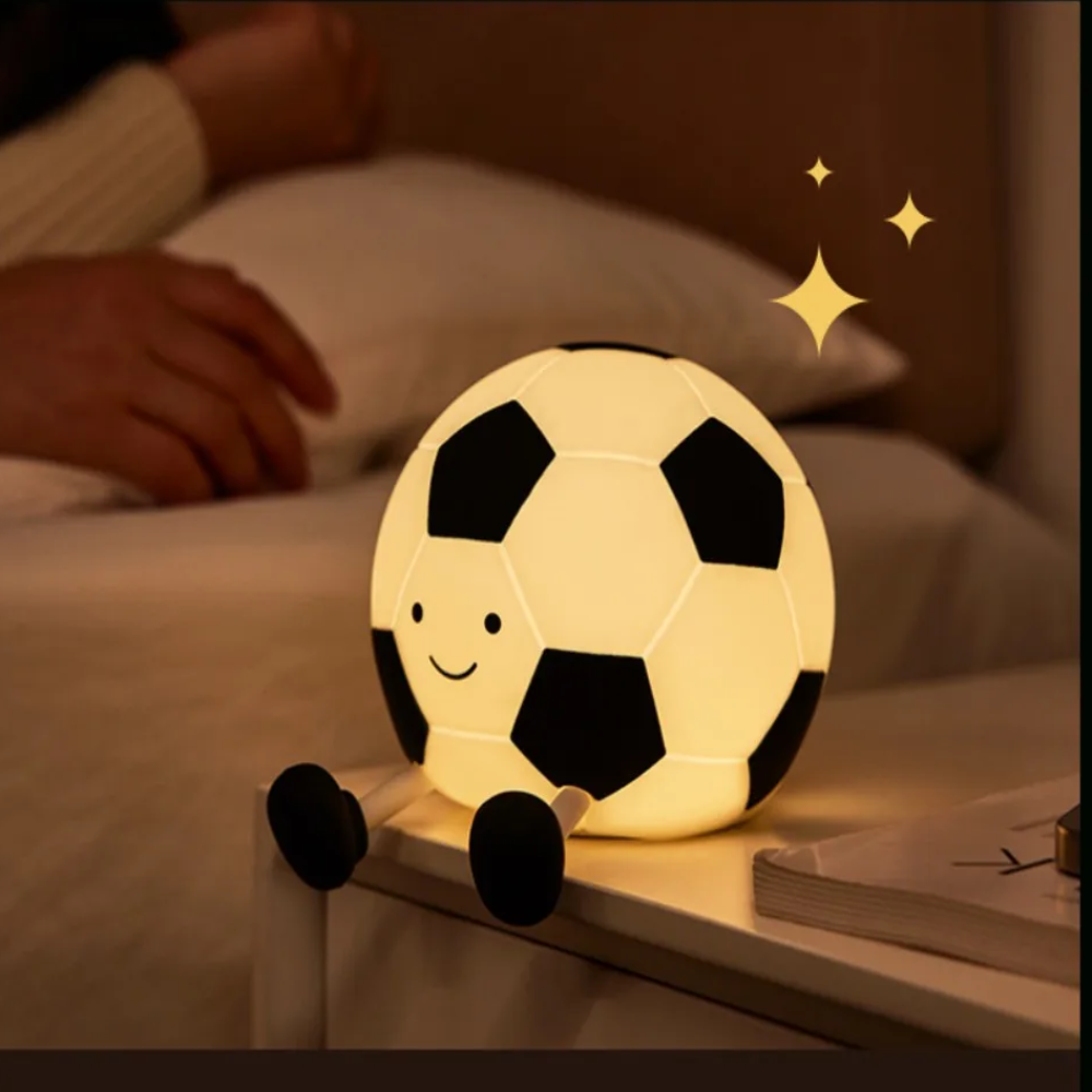 Rechargeable Silicone Soccer Ball Night Light with 3 Brightness Levels
