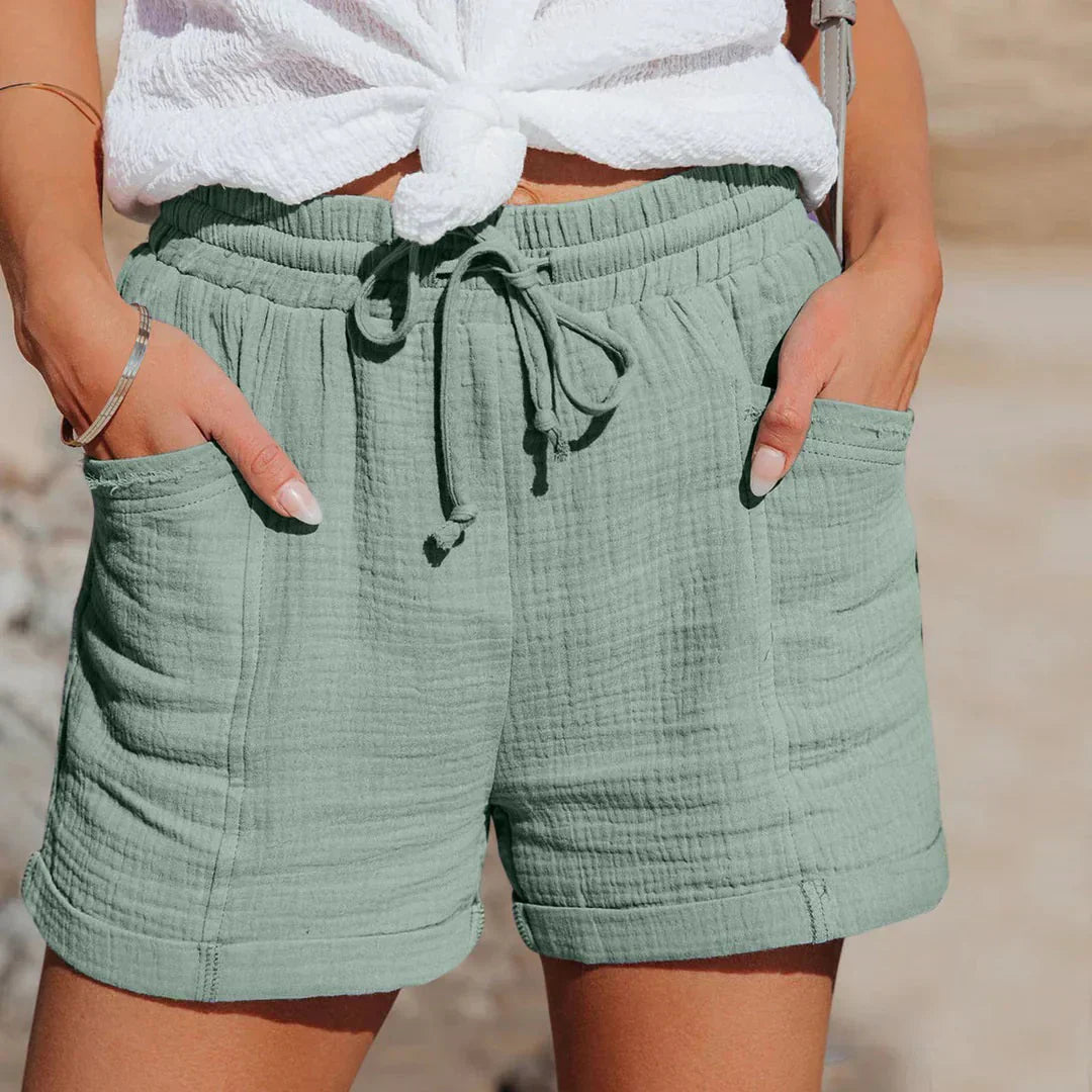 Lightweight Women's Loose Fit Shorts with Elastic Waist and Drawstring