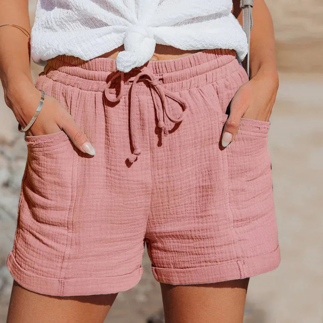 Lightweight Women's Loose Fit Shorts with Elastic Waist and Drawstring