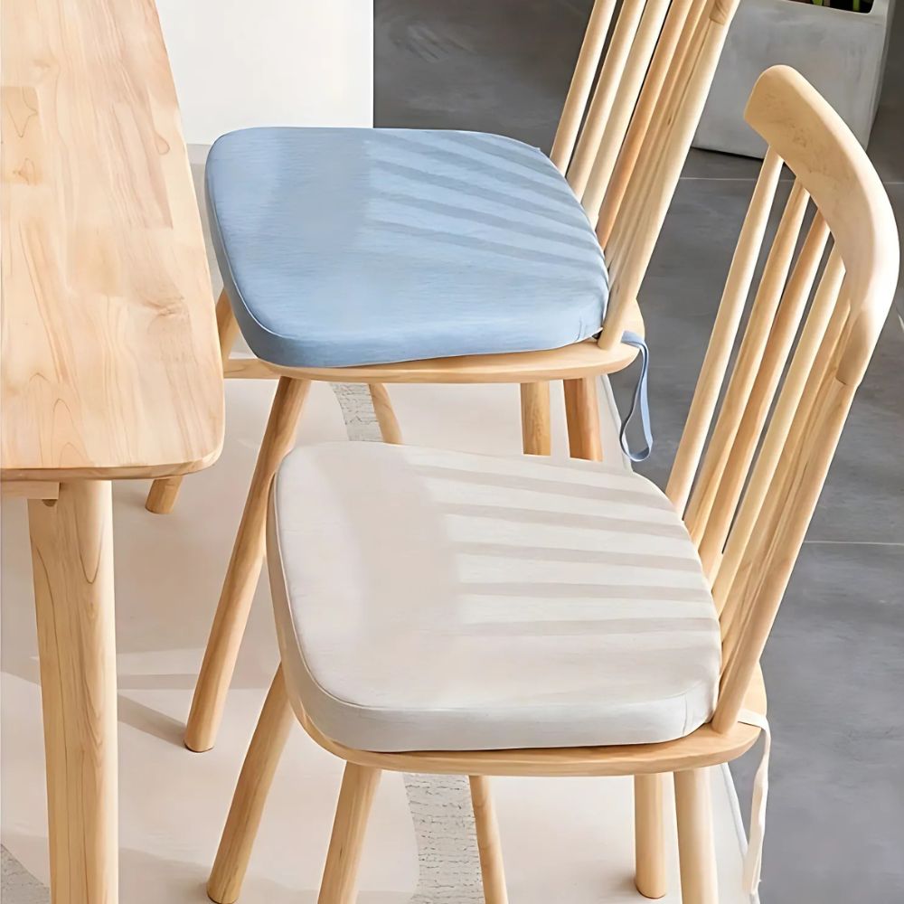 Tufted Microfiber Chair Cushion with Ties