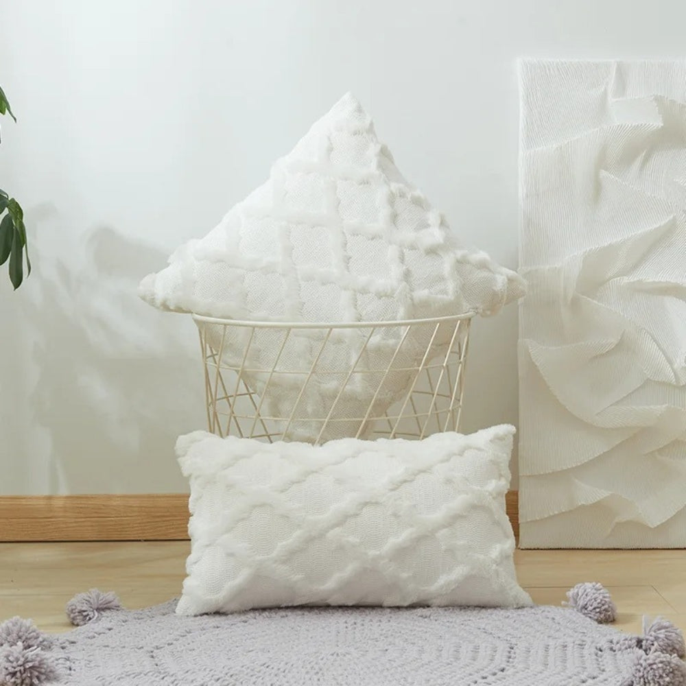 Boho Velvet Pillow Cushion Cover with Geometric Pattern