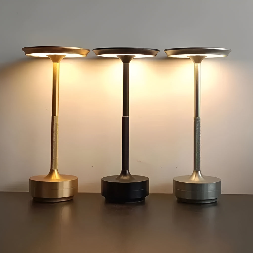 Rechargeable LED Desk Lamp with Touch Dimming and Aluminum Finish