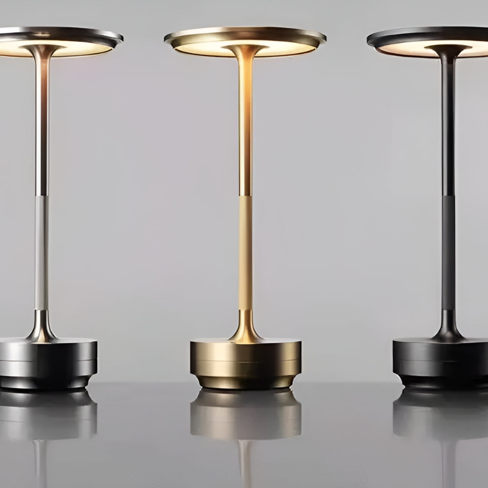 Rechargeable LED Desk Lamp with Touch Dimming and Aluminum Finish