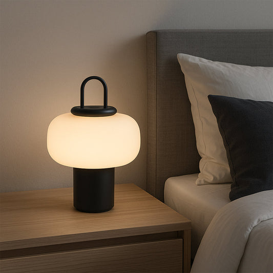 Frosted Glass Nordic Bedside Table Lamp with LED