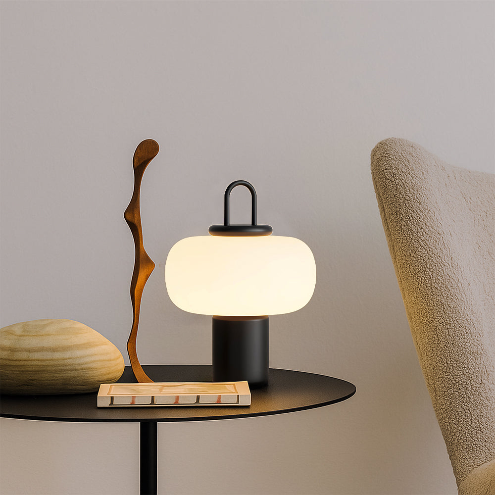 Frosted Glass Nordic Bedside Table Lamp with LED