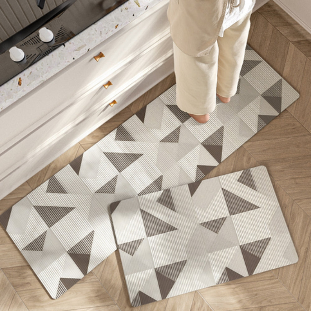 Floral Striped Non-Slip Kitchen Mat
