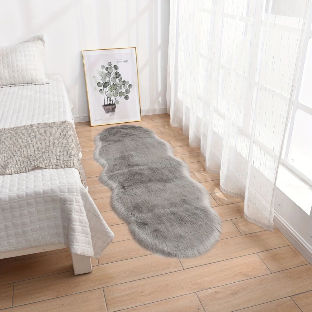 Plush Microfiber Faux Fur Area Rug