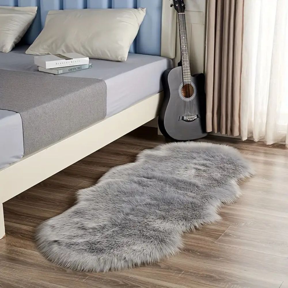 Plush Microfiber Faux Fur Area Rug