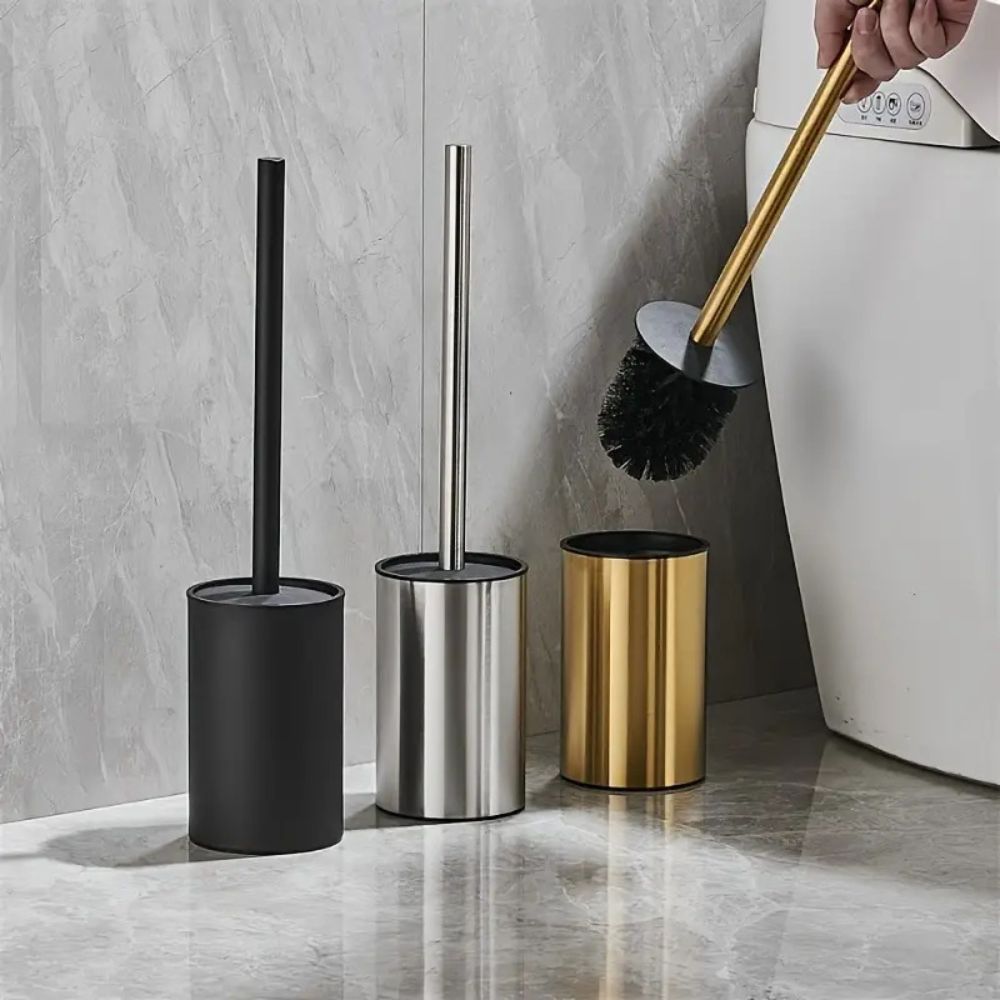 Stainless Steel Standing Toilet Brush Set