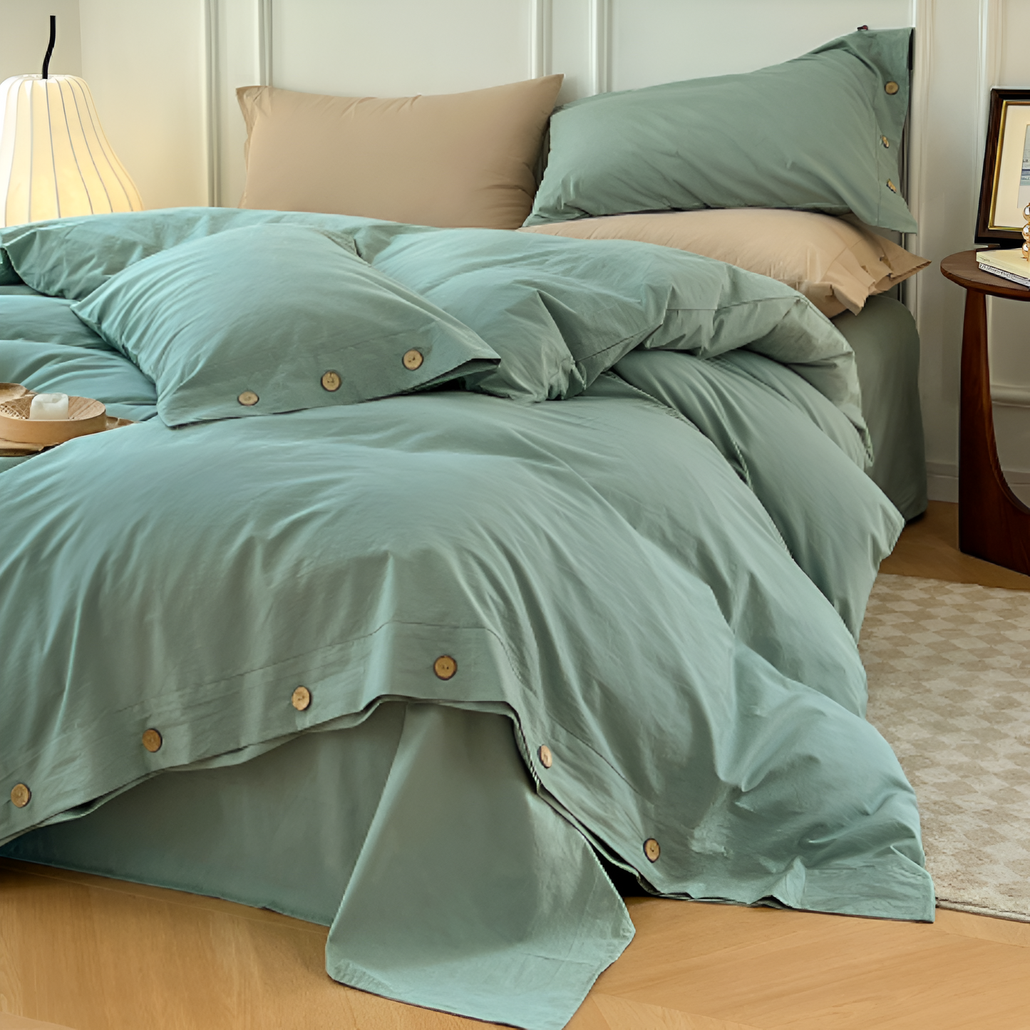 Breathable Cotton Duvet Cover Set with Two Pillowcases