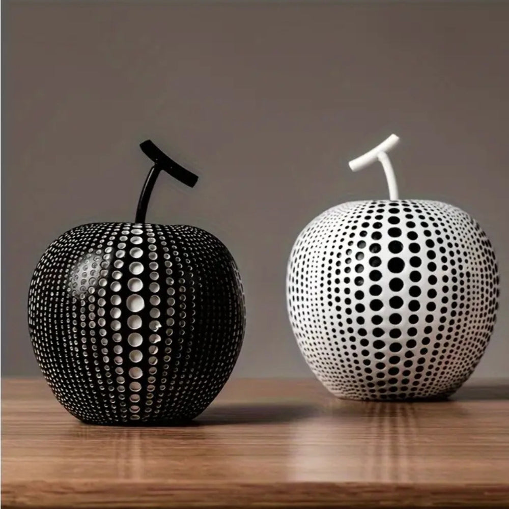 Polka Dot Resin Apple Sculpture