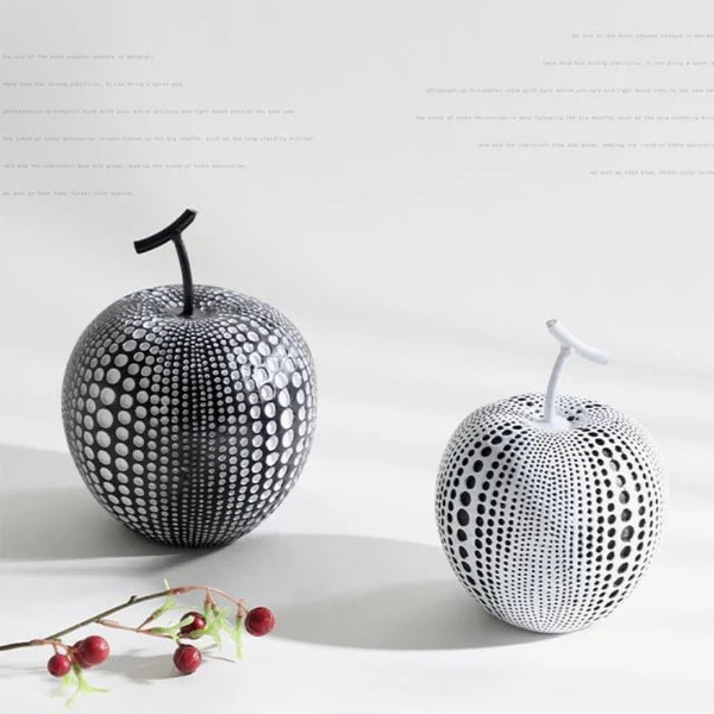 Polka Dot Resin Apple Sculpture