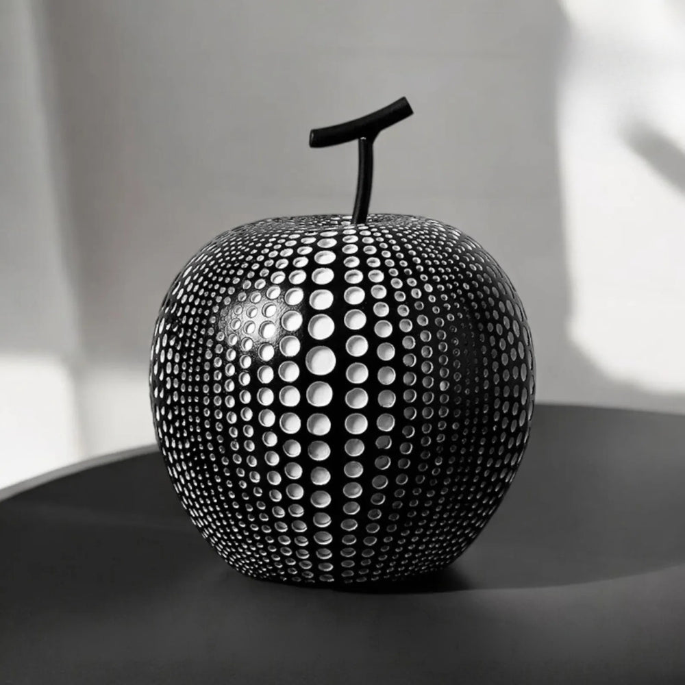 Polka Dot Resin Apple Sculpture