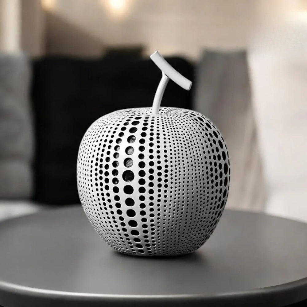 Polka Dot Resin Apple Sculpture