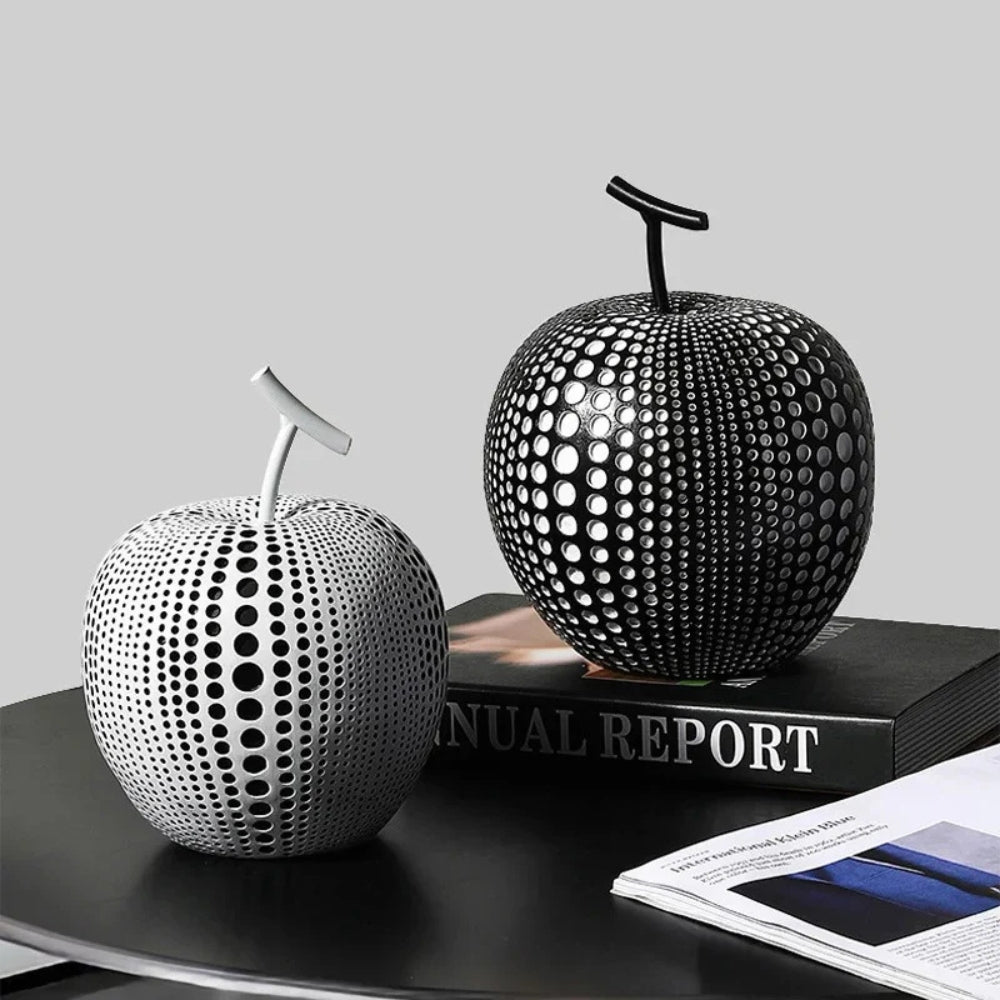 Polka Dot Resin Apple Sculpture