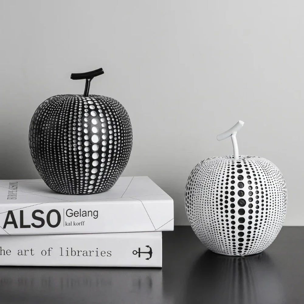 Polka Dot Resin Apple Sculpture