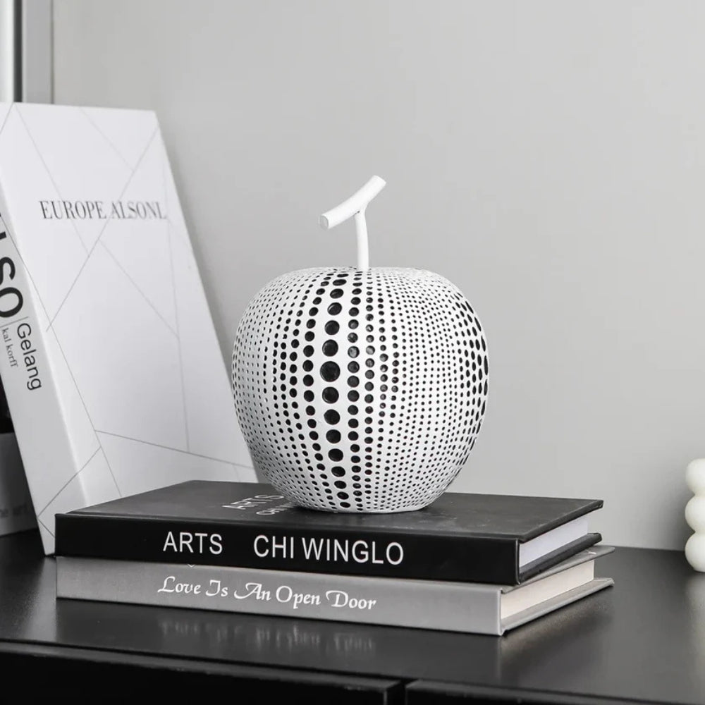 Polka Dot Resin Apple Sculpture