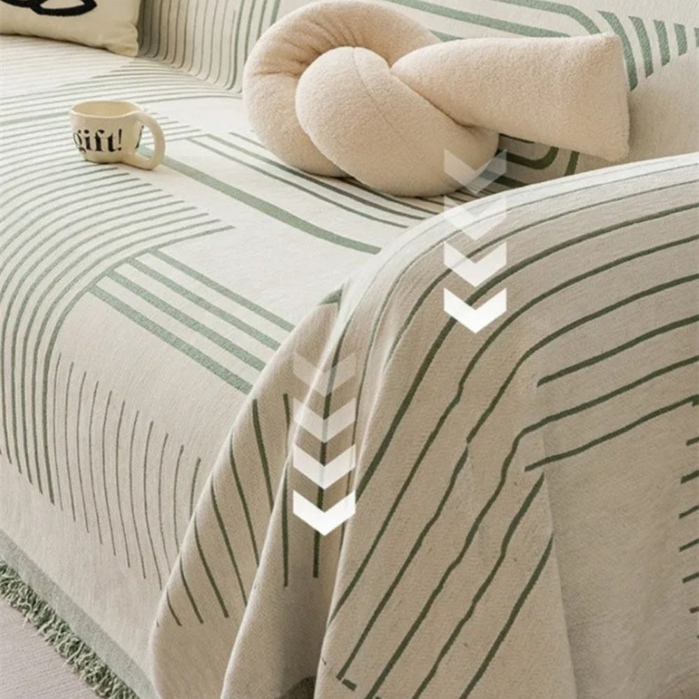 Snowflake Chenille Sofa Cover - Plush Machine Washable Design