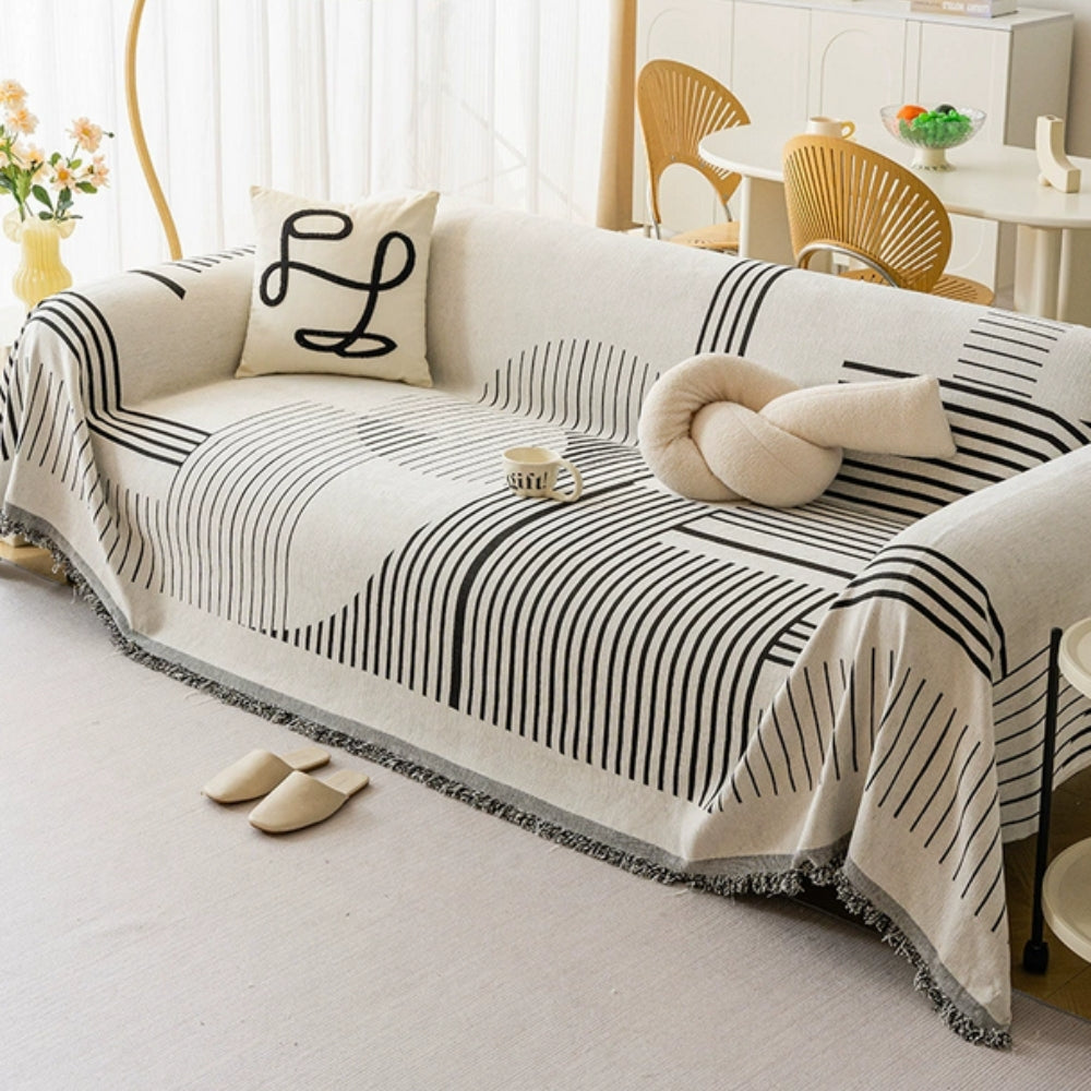 Snowflake Chenille Sofa Cover - Soft, Thick, Machine Washable