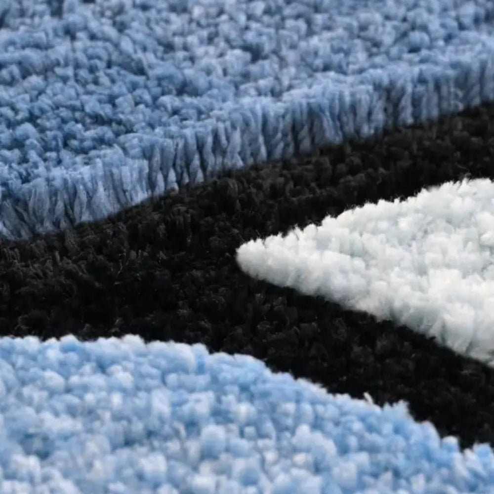Plush Microfiber Non-Slip Bathroom Mat with Modern Wave Pattern
