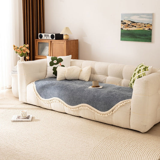 Luxury Chenille Woven Tassel Sofa Cover