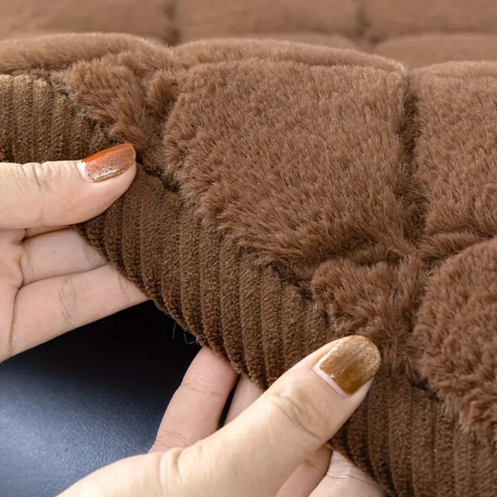 Luxury Diamond Stitched Microfiber Sofa Cover