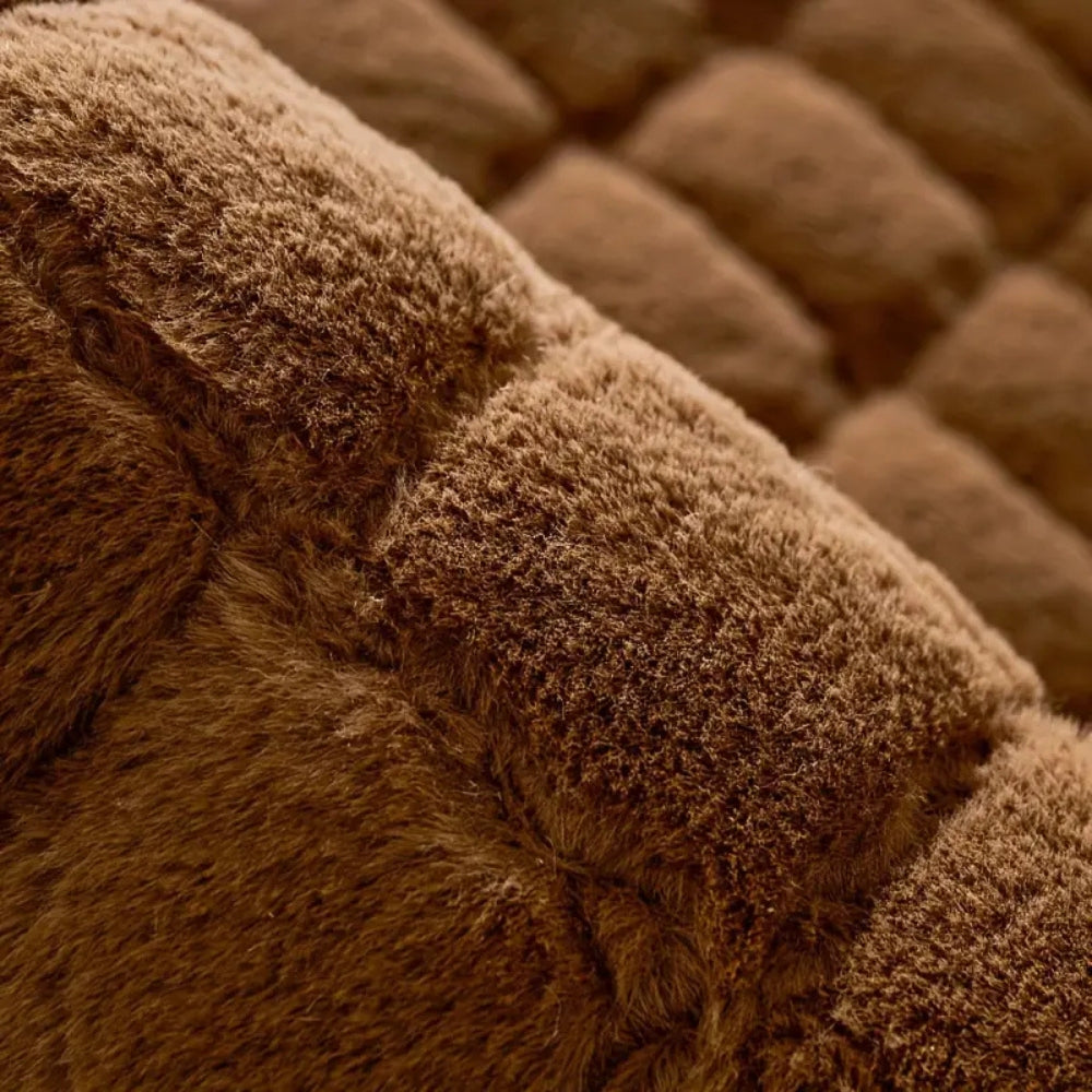 Luxury Diamond Stitched Microfiber Sofa Cover