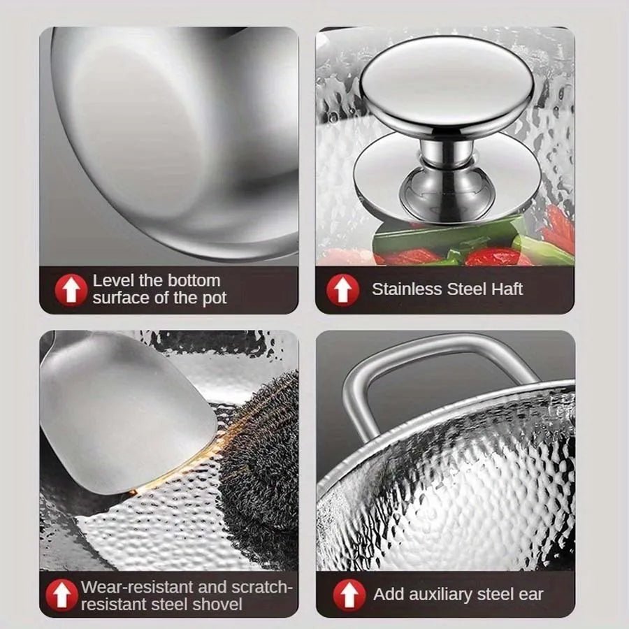Premium Titanium Round Bottom Wok for Induction Cooktops